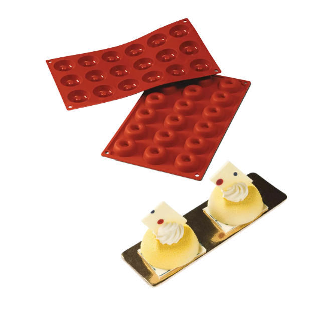 Obrázek produktu SIL FORMA SILIKON terakota - SAVARIN KOLEČKO Ø41mm v.12mm 18ml 18ks