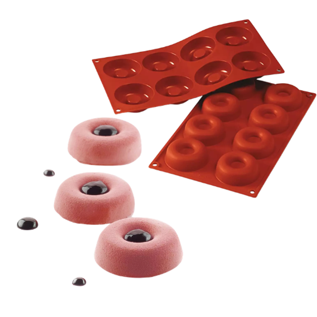 Obrázek produktu SIL FORMA SILIKON terakota - SAVARIN KOLEČKO Ø65mm v.21mm 50ml 8ks