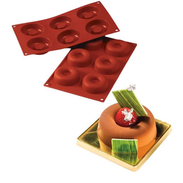 Obrázek produktu SIL FORMA SILIKON terakota - SAVARIN KOLEČKO Ø62mm v.23mm 62ml 6ks