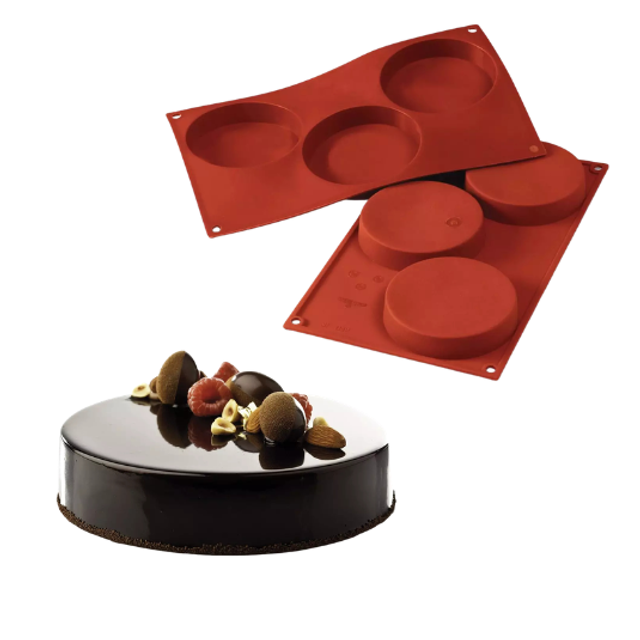 Obrázek produktu SIL FORMA SILIKON terakota - KOLÁČ Ø103mm v.20mm 140ml 3ks