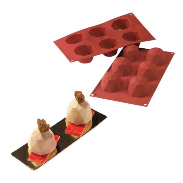 Obrázek produktu SIL FORMA SILIKON terakota - DIAMANT Ø68mm v.45mm 92ml 6ks