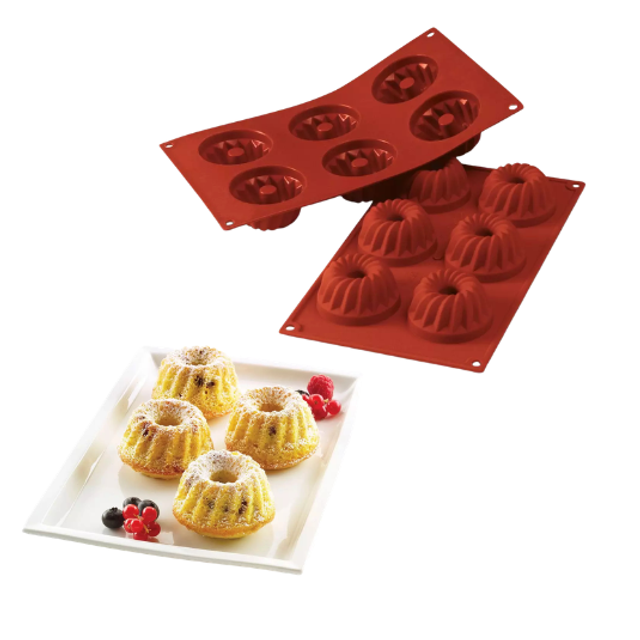 Obrázek produktu SIL FORMA SILIKON terakota - BÁBOVKY Ø70mm v.36mm 80ml 6ks