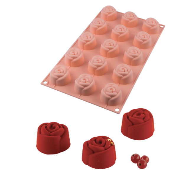 Obrázek produktu SIL FORMA SILIKON terakota - RŮŽE Ø44mm v.27mm 23ml 15ks