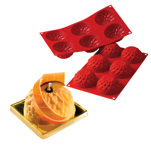 Obrázek produktu SIL FORMA SILIKON terakota - JIŘINKA Ø78mm v.40mm 115ml 6ks