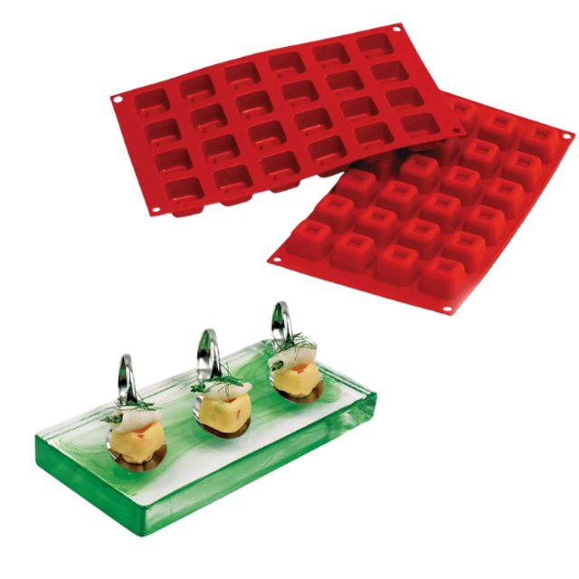 Obrázek produktu SIL FORMA SILIKON terakota - SAVARIN ČTVEREC 35x35mm v.21,5mm 16ml 24ks