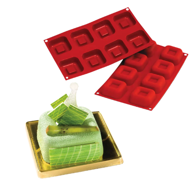 Obrázek produktu SIL FORMA SILIKON terakota - SAVARIN ČTVEREC 65x65mm v.26mm 73ml 8ks