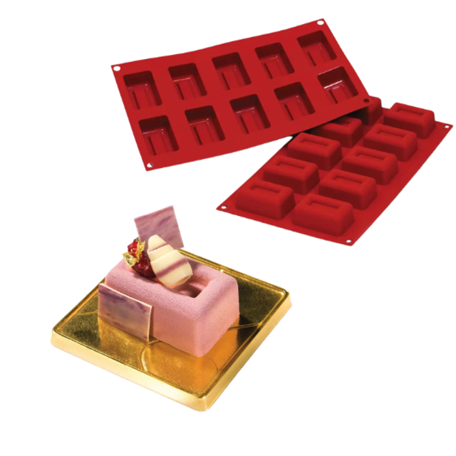 Obrázek produktu SIL FORMA SILIKON terakota - SAVARIN KVÁDR 58x37mm v.25mm 45ml 10ks