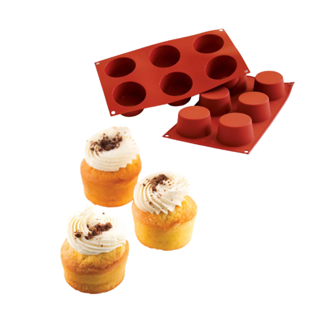 Obrázek produktu SIL FORMA SILIKON terakota - MUFFIN Ø68mm v.38mm 119ml 6ks