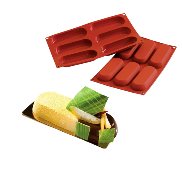 Obrázek produktu SIL FORMA SILIKON terakota - CUKRÁŘSKÝ PIŠKOT 127x47mm v.17mm 83ml 6ks