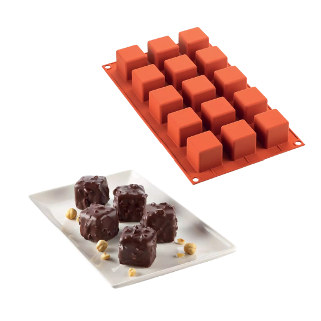 Obrázek produktu SIL FORMA SILIKON terakota - KOSTKA 35x35mm v.35mm 42ml 15ks