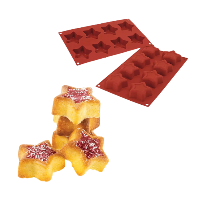 Obrázek produktu SIL FORMA SILIKON terakota - HVĚZDA Ø70mm v.25mm 52,5ml 8ks