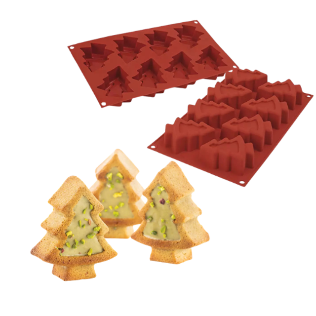 Obrázek produktu SIL FORMA SILIKON terakota - VÁNOČNÍ STROMKY 83x68mm v.30mm 81ml 8ks