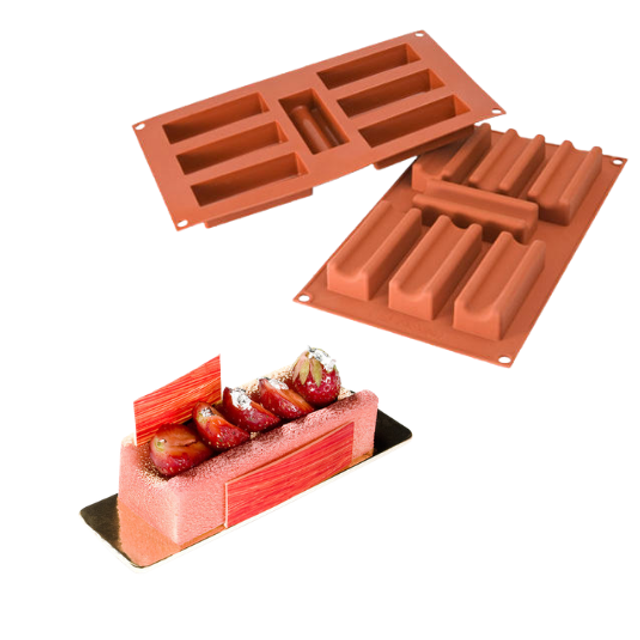 Obrázek produktu SIL FORMA SILIKON terakota - KVÁDR s drážkou 95x35mm v.25mm 68ml 7ks