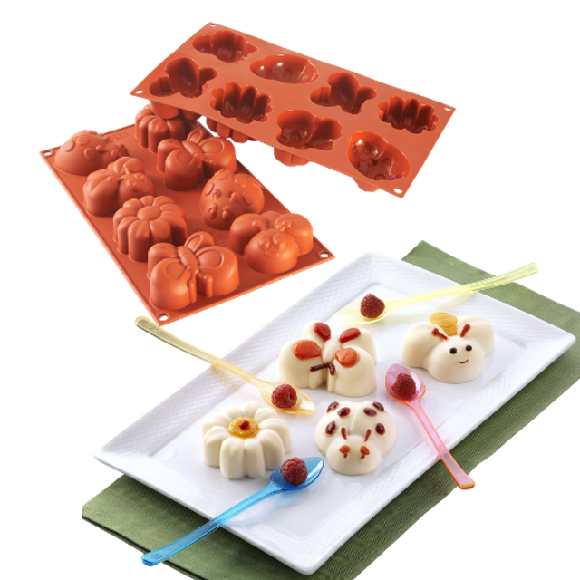 Obrázek produktu SIL FORMA SILIKON terakota - ZVÍŘÁTKA A KYTKY 77,5x57,5mm v.32mm 80,7ml 8ks