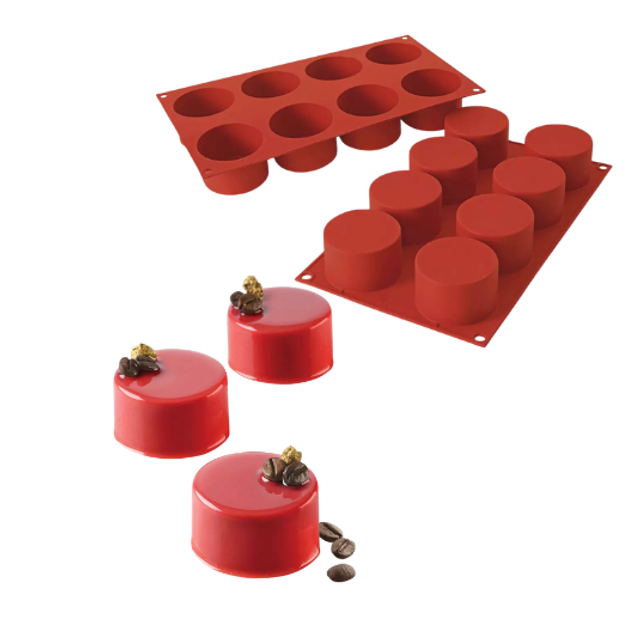 Obrázek produktu SIL FORMA SILIKON terakota - MONOPORCE KOLEČKO Ø63mm v.40mm 123ml 8ks