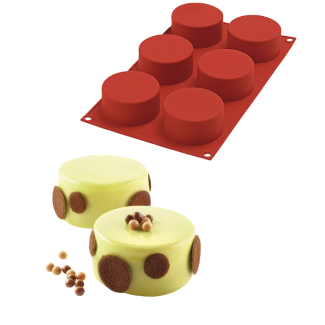 Obrázek produktu SIL FORMA SILIKON terakota - MONOPORCE KOLEČKO Ø70mm v.35mm 133ml 6ks