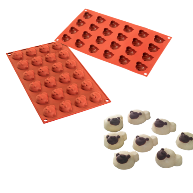 Obrázek produktu SIL FORMA SILIKON terakota - PANDA Ø36mm v.18mm 8,5ml 24ks