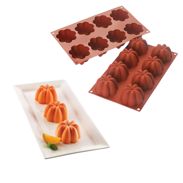 Obrázek produktu SIL FORMA SILIKON terakota - CHARLOTTE Ø70mm v.41mm 102ml 8ks