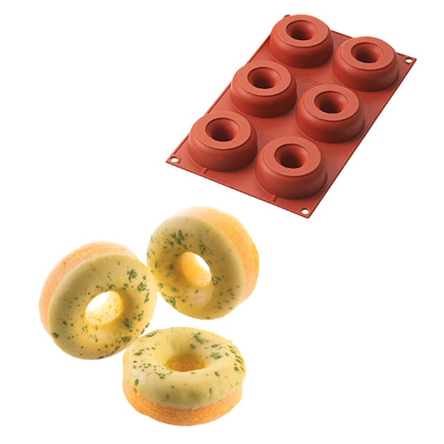 Obrázek produktu SIL FORMA SILIKON terakota - DONUT Ø75mm v.28mm 98ml 6ks