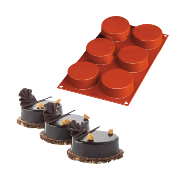 Obrázek produktu SIL FORMA SILIKON terakota - MONOPORCE KOLEČKO Ø70mm v.27mm 103ml 6ks