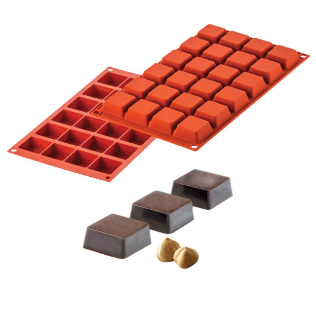 Obrázek produktu SIL FORMA SILIKON terakota - HRANATÝ KOŠÍČEK 30x30 - 38x38mm v.15mm 18ml 24ks