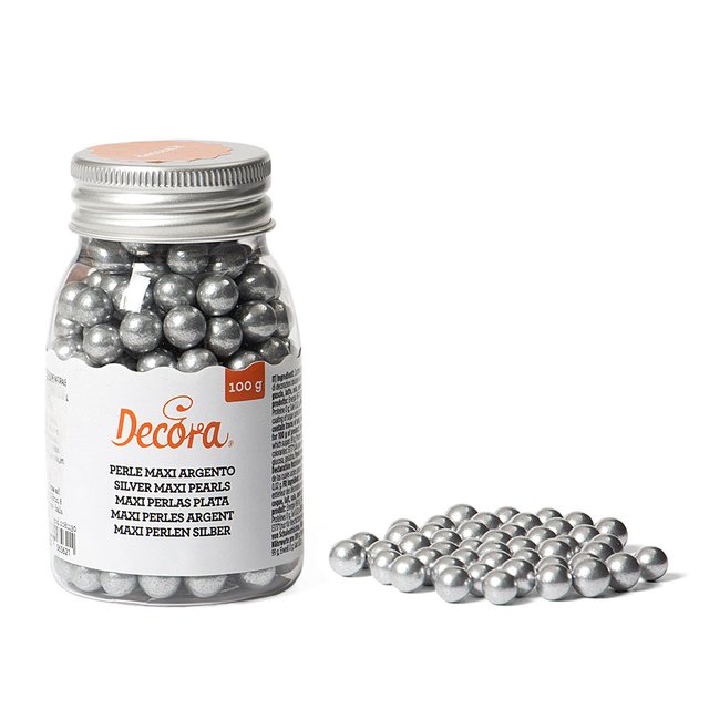 Obrázek produktu DECO CUKROVÉ ZDOBENÍ KULIČKY VELKÉ STŘÍBRNÉ 100g