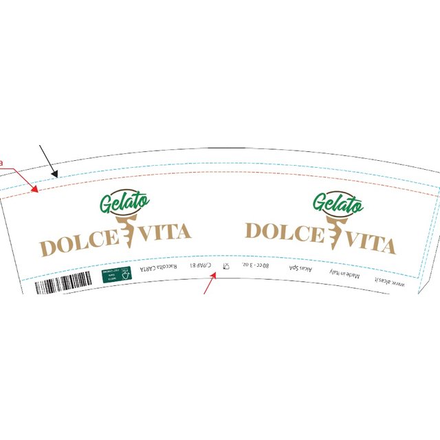 Obrázek produktu ALCAS KELÍMKY 140 s potiskem DOLCE VITA 142ml 4X250ks