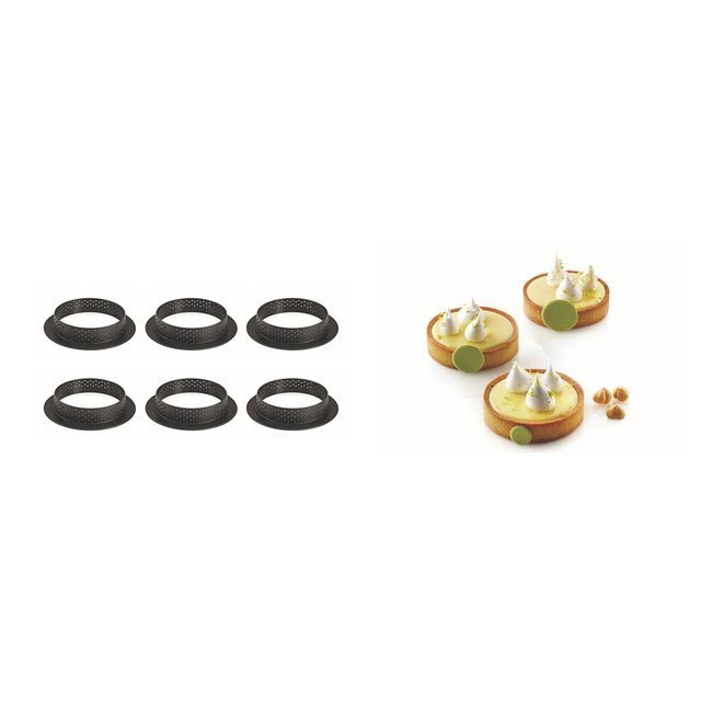 Obrázek produktu SIL TARTE RING RÁFKY perforované - KULATÉ Ø80mm v.20mm 6ks