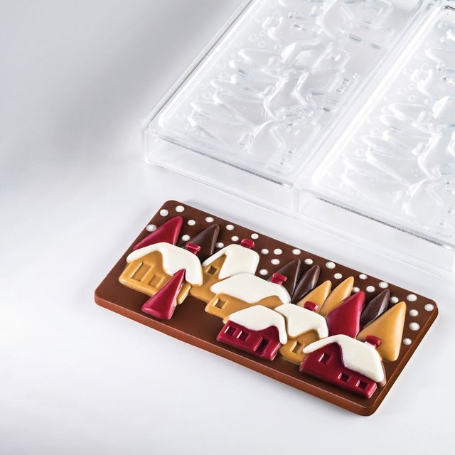 Obrázek produktu PAV FORMA NA PRALINKY - 3xTABULKA ZIMNÍ KRAJINA 15,4x7,7cm, v.1cm 100g