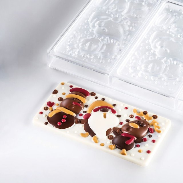 Obrázek produktu PAV FORMA NA PRALINKY - 3xTABULKA SANTA, SO A SNĚHULÁK 15,4x7,7cm, v.1,3cm 100g