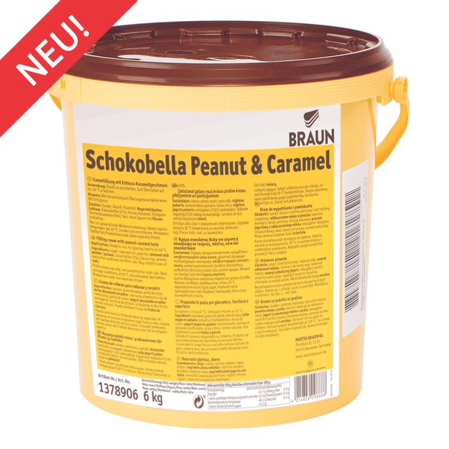 Obrázek produktu BRAUN SCHOKOBELLA ARAŠÍDY A KARAMEL náplň a poleva 6kg