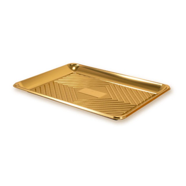 Obrázek produktu ALCAS PODNOS OBDÉLNÍK ZLATÝ PLAST 37,5x28cm 1ks