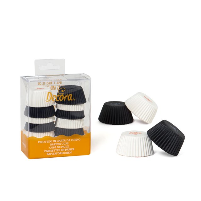 Obrázek produktu DECO KOŠÍČKY NA PRALINKY - ČERNÉ A BÍLÉ pr.32mm v.22mm 200ks