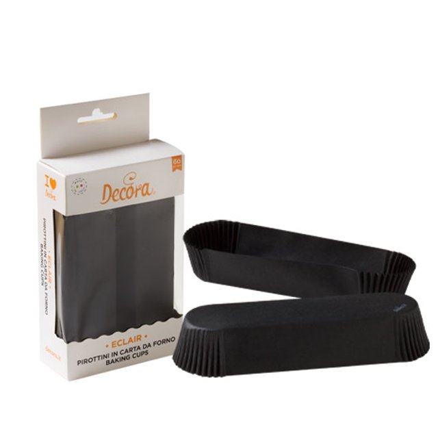 Obrázek produktu DECO KOŠÍČKY NA ECLAIRS - černé 135x33x28mm 60ks