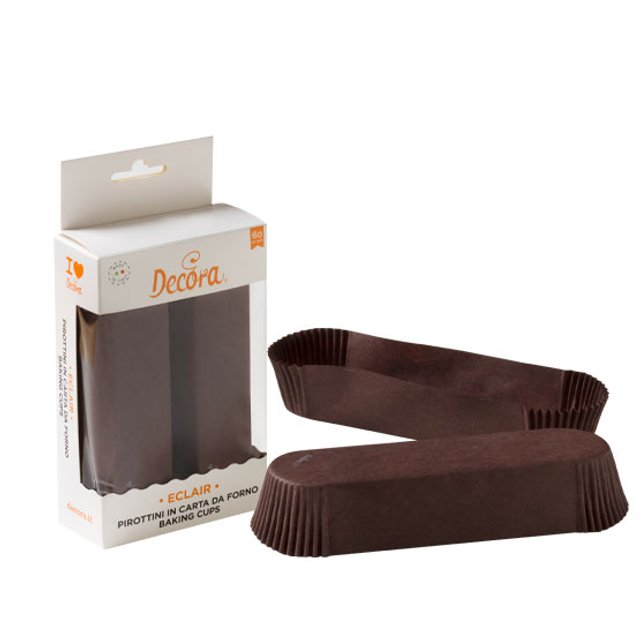 Obrázek produktu DECO KOŠÍČKY NA ECLAIRS - hnědé 135x33x28mm 60ks