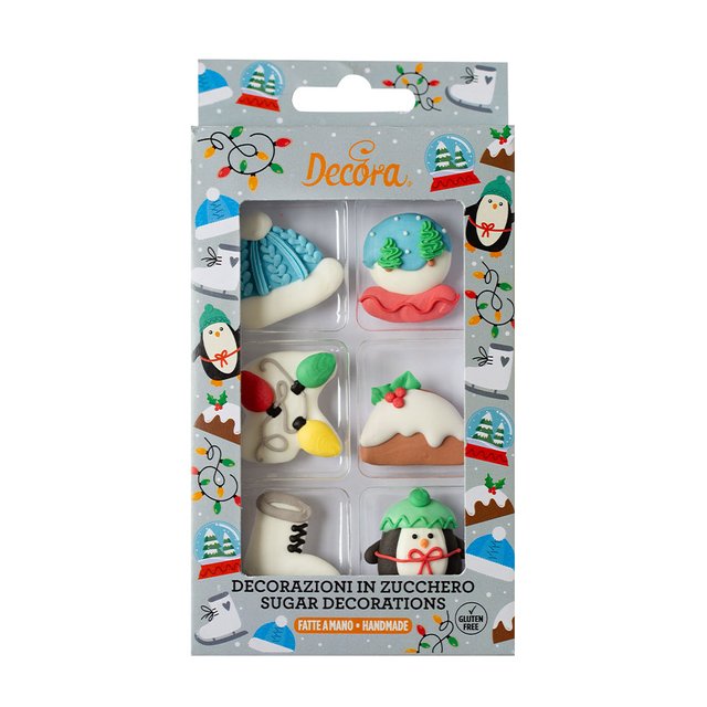 Obrázek produktu DECO DEKORACE CUKROVÁ - BÍLÉ VÁNOCE 2 velikosti 6ks