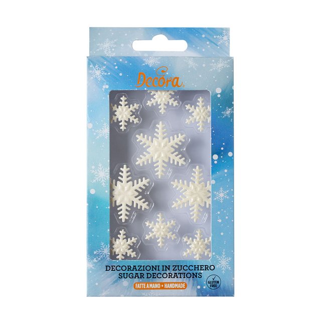 Obrázek produktu DECO DEKORACE CUKROVÁ - VLOČKY bílé 2 velikosti 9ks AKCE 50% dmt 2/26