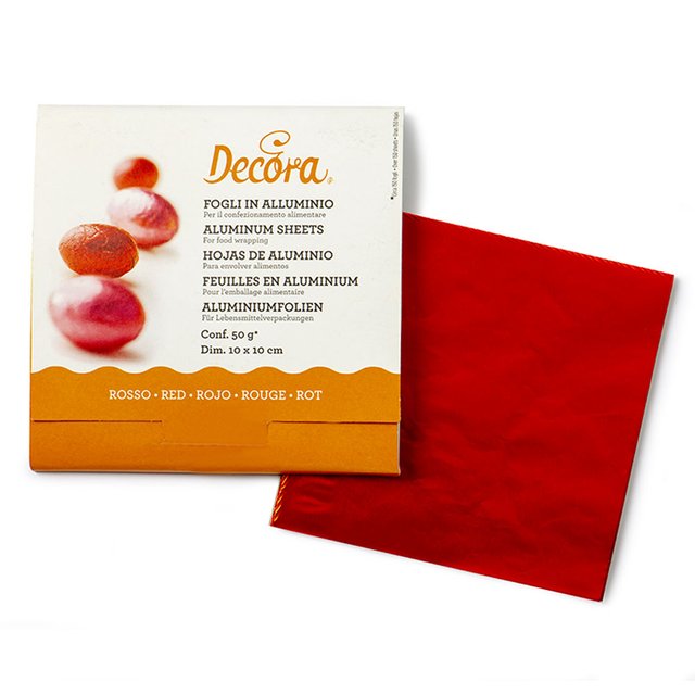 Obrázek produktu DECO HLINÍKOVÝ OBAL na pralinku ČERVENÝ 10x10cm 150ks