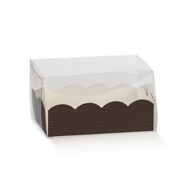 Obrázek produktu SC Krabička na makronky průhledná potisk HNĚDÁ KŮŽE na 7 ks 19x5x5cm 20x10ks