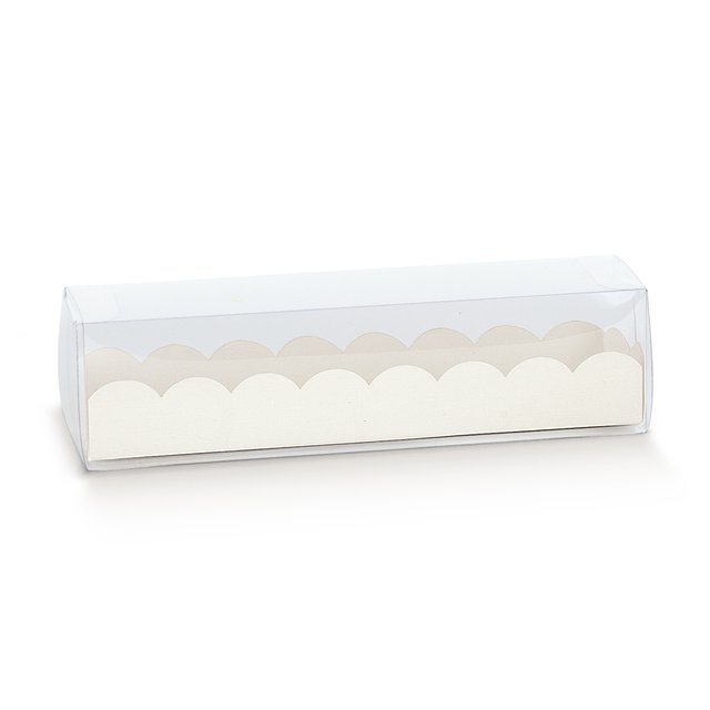 Obrázek produktu SC Krabička na makronky průhledná potisk bílá kůže na 7 ks 19x5x5cm 20x10ks