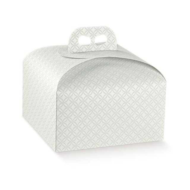 Obrázek produktu SC Krabice na dort (panettone) vyšší oblá s uchem ŠEDÁ 24,5x24,5x13cm 50ks