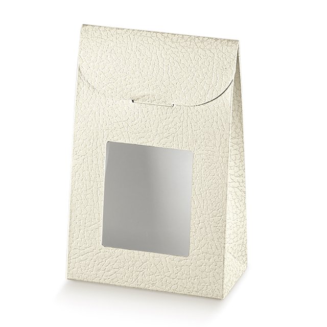 Obrázek produktu SC Sáček papírový s okénkem potisk bílá kůže 9x4,5x13 cm 10ks