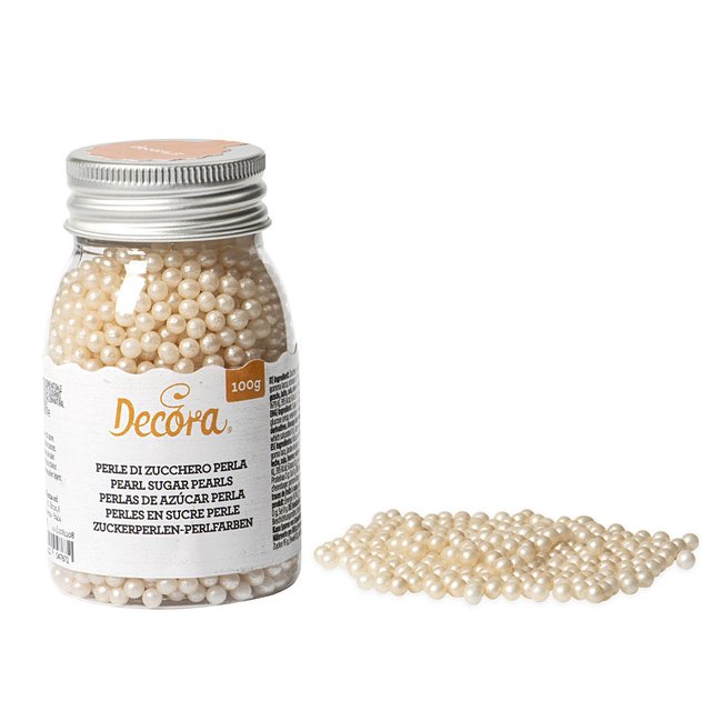 Obrázek produktu DECO CUKROVÉ ZDOBENÍ KULIČKY BÍLÉ perleťové 100g (konec výroby)