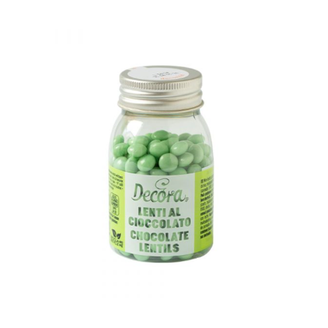 Obrázek produktu DECO Dekorace lentilky mléčná čokoláda SVĚTLE ZELENÉ 80g