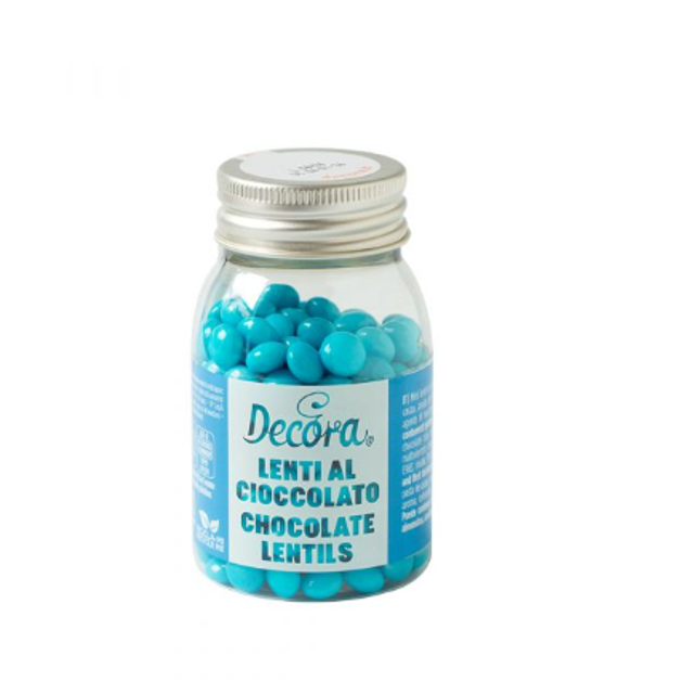 Obrázek produktu DECO Dekorace lentilky mléčná čokoláda MODRÉ 80g