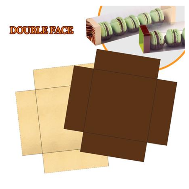 Obrázek produktu MA papírová zakončení ke krabičkám 60x60mm hnědá/zlatá 100ks