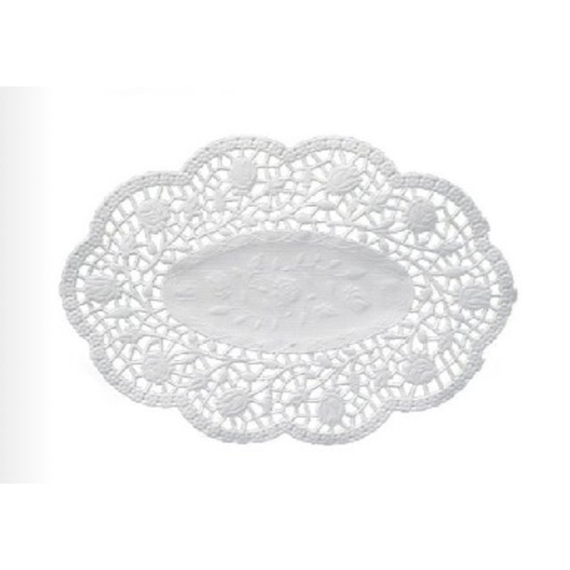Obrázek produktu W Krajka bílá papírová pod dort ovál 22x15cm 500ks