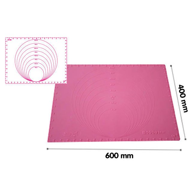 Obrázek produktu SIL PODLOŽKA PRACOVNÍ - RŮŽOVÁ s naznačenými průměry a rozměry 60x40cm