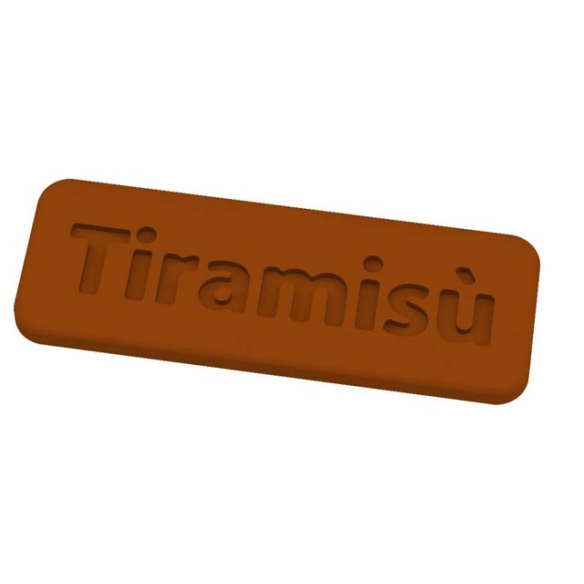 Obrázek produktu MA FORMA NA ČOKOLÁDU PLAST - CEDULKA TIRAMISU 61x21x3mm 12ks