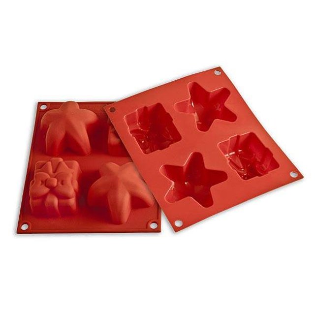 Obrázek produktu SIL FORMA SILIKON terakota malá - DÁREK A HVĚZDA 50x60mm v.34mm 68ml 4ks